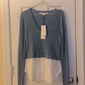 Veronica Beard Lydia Mixed Media Sweater